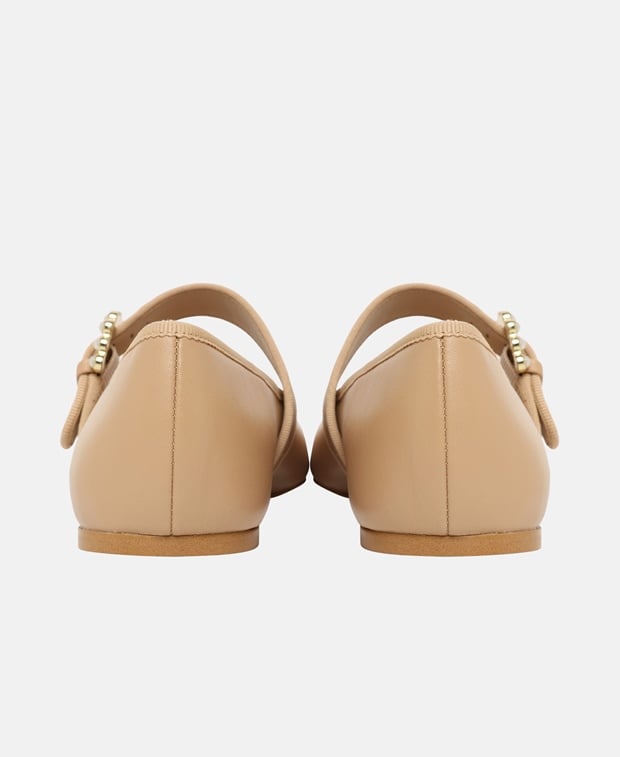 Stuart Weitzman Piper Ballerina flat with straps Beige