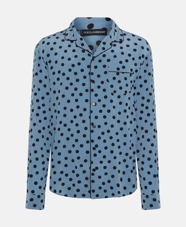 Dolce & Gabbana Long-sleeved shirt - regular fit Slate Blue