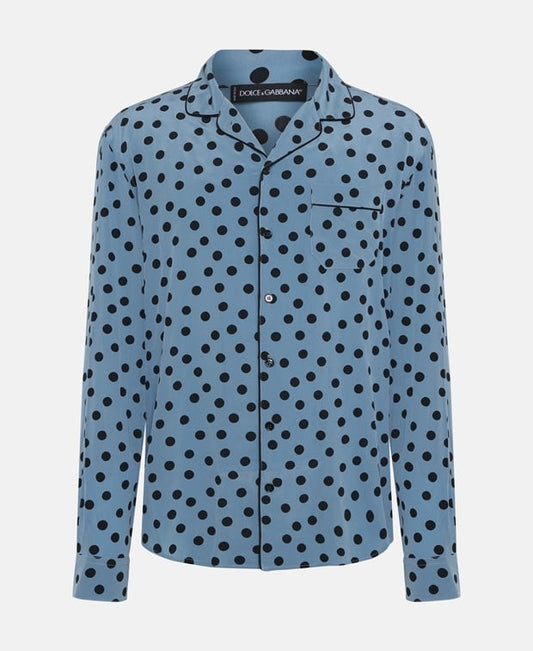 Dolce & Gabbana Long-sleeved shirt - regular fit Slate Blue