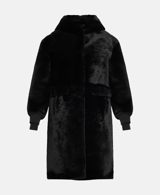 Yves Salomon Lamb leather reversible coat