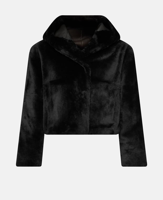 Yves Salomon Lamb fur jacket Brown