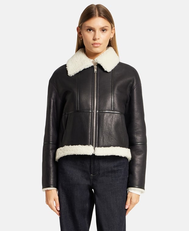 Yves Salomon Lamb's leather leather jacket