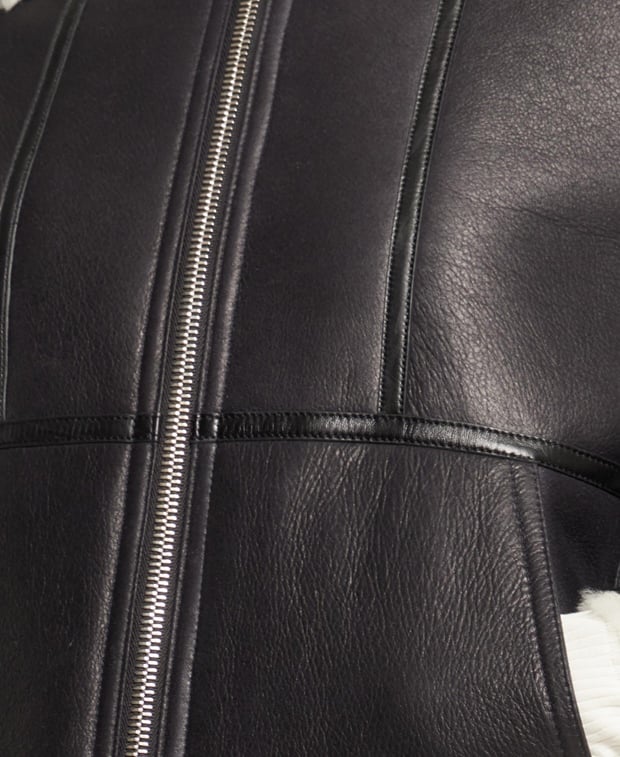 Yves Salomon Lamb's leather leather jacket