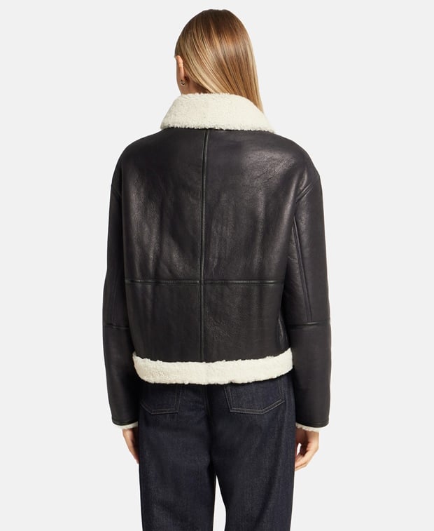 Yves Salomon Lamb's leather leather jacket