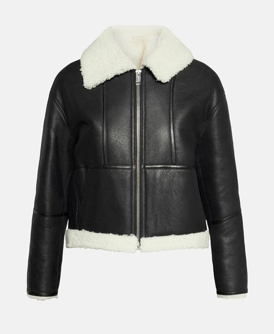 Yves Salomon Lamb's leather leather jacket