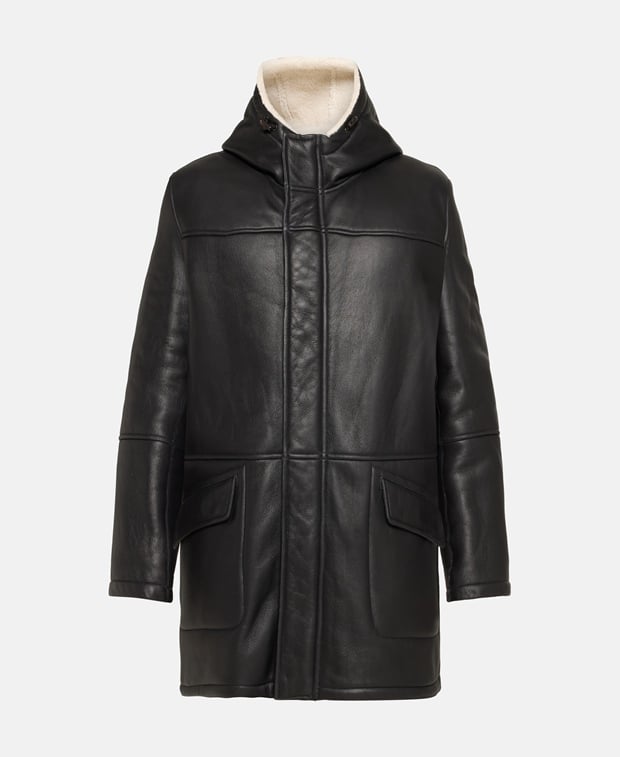 Yves Salomon Leather coat Off-white