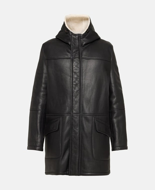 Yves Salomon Leather coat Off-white