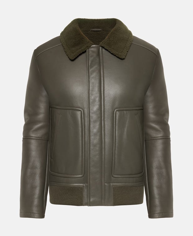 Yves Salomon Shearling jacket Khaki