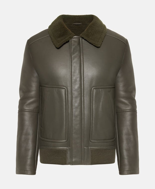 Yves Salomon Shearling jacket Khaki