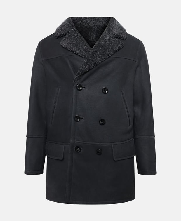 Yves Salomon Leather jacket Dark Grey