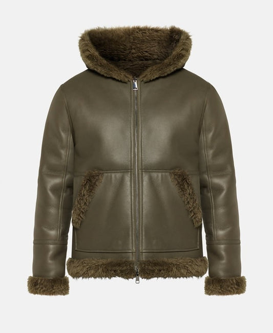 Yves Salomon Reversible leather jacket Khaki