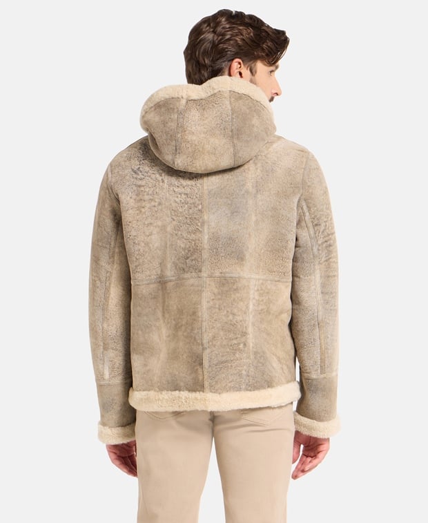 Yves Salomon Shearling jacket Sand