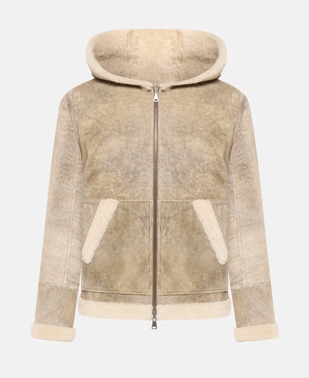 Yves Salomon Shearling jacket Sand