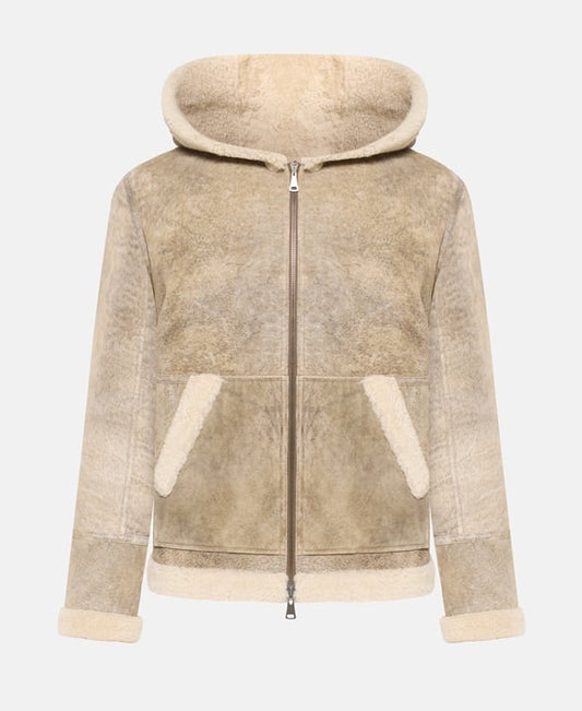 Yves Salomon Shearling jacket Sand