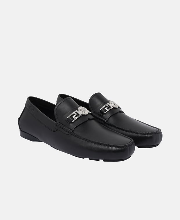 Versace Driver Vitello Loafers Black