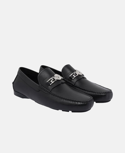 Versace Driver Vitello Loafers Black