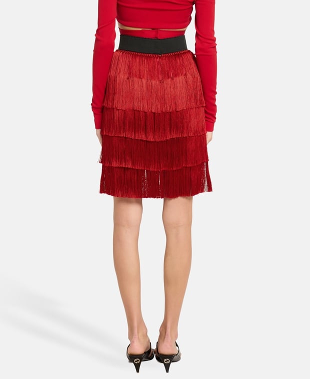 Dolce & Gabbana Fringed skirt Red