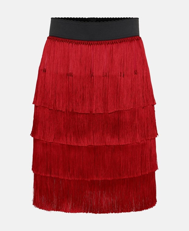 Dolce & Gabbana Fringed skirt Red