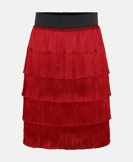 Dolce & Gabbana Fringed skirt Red