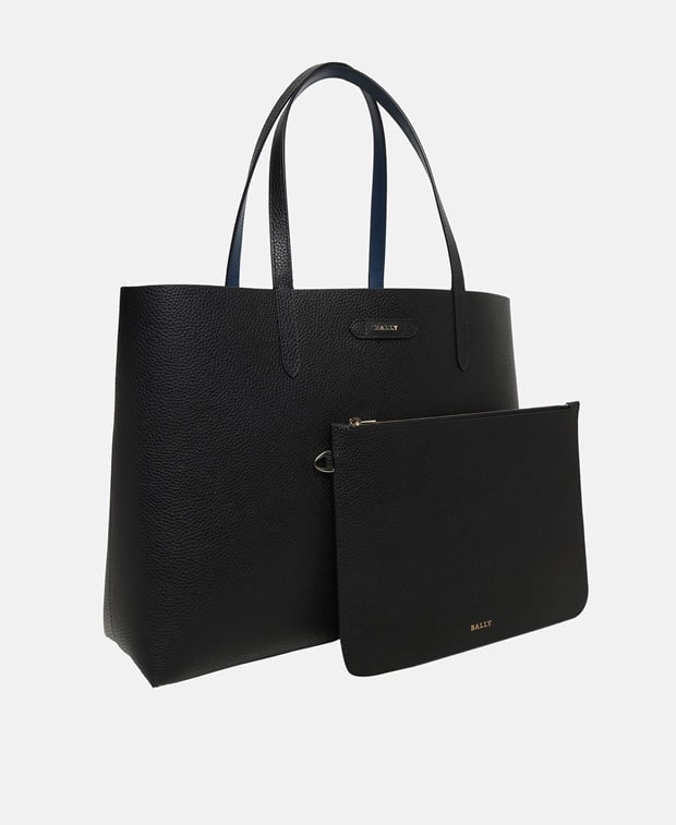 Bally Shopper and cosmetic bag set Black