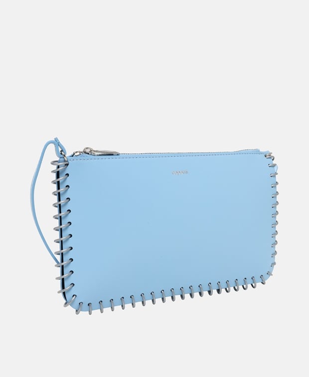 Coperni Spiral Pochette Leather shoulder bag Light Blue
