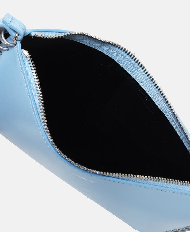Coperni Spiral Pochette Leather shoulder bag Light Blue