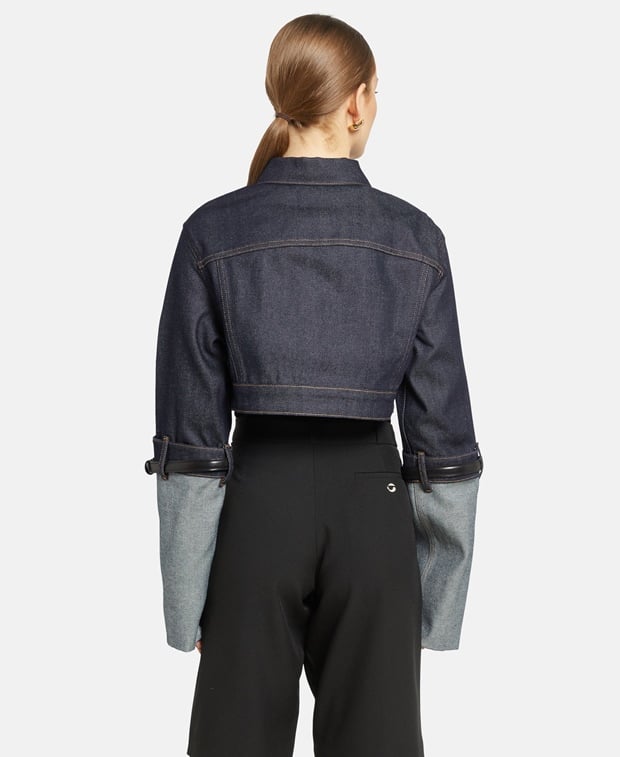 Coperni Cropped denim jacket Dark Blue
