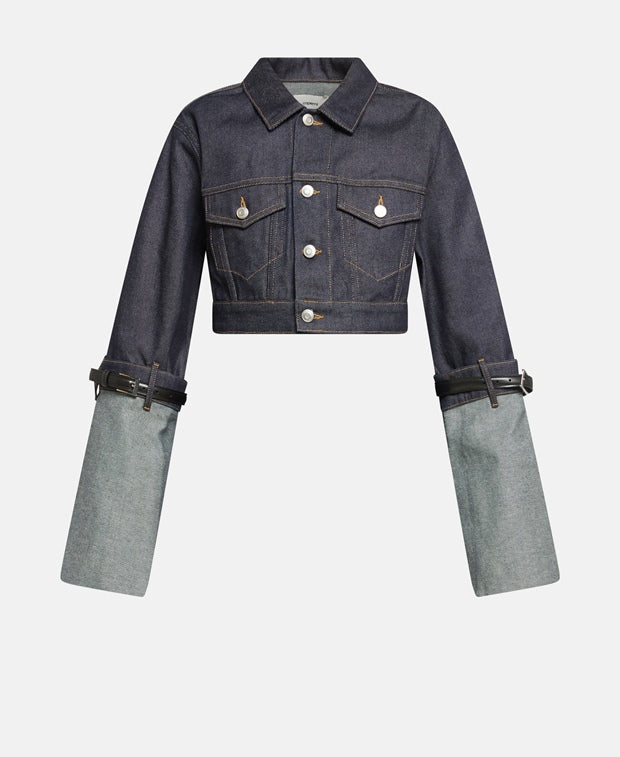 Coperni Cropped denim jacket Dark Blue