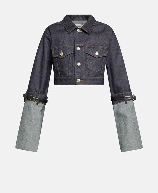 Coperni Cropped denim jacket Dark Blue