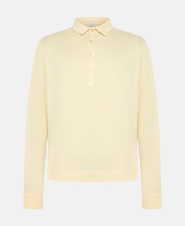 Boglioli Long-sleeved polo shirt Oatmeal