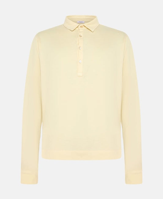 Boglioli Long-sleeved polo shirt Oatmeal