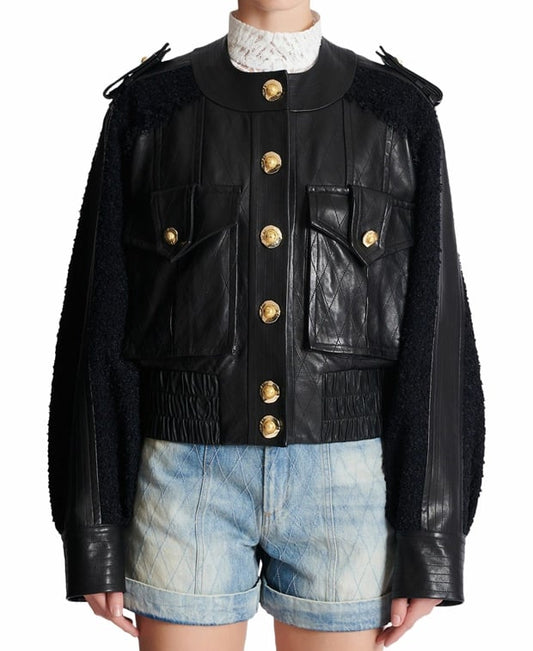 Balmain Traditional leather jacket