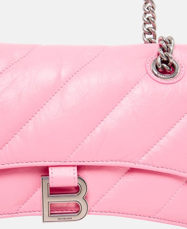 Balenciaga Crush Leather shoulder bag Rose