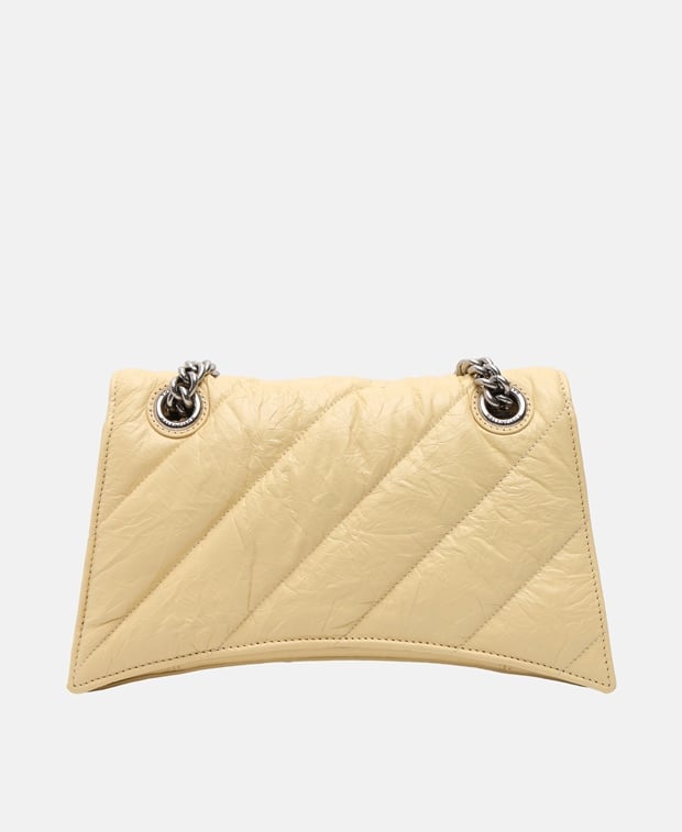 Balenciaga Crush Leather shoulder bag Light Yellow