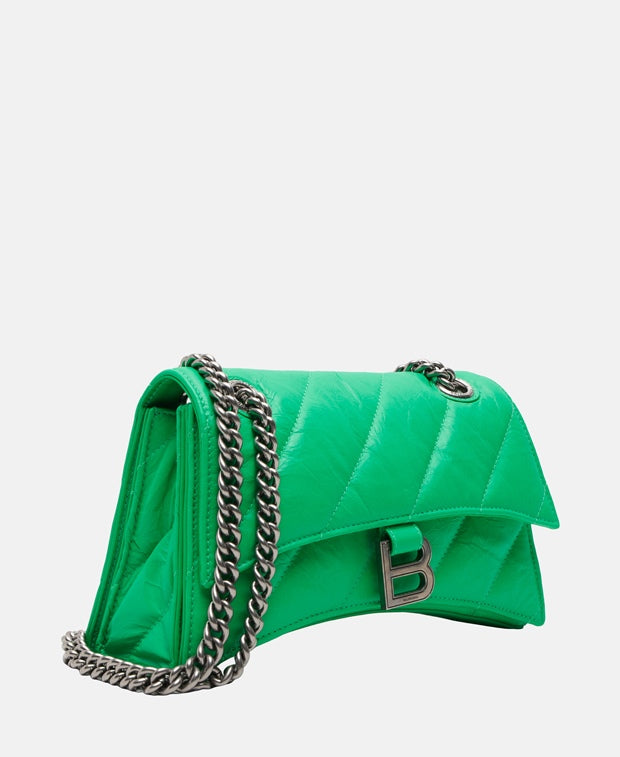 Balenciaga Crush Leather shoulder bag Green