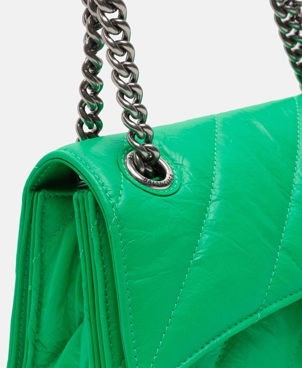 Balenciaga Crush Leather shoulder bag Green