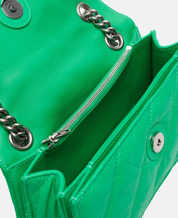 Balenciaga Crush Leather shoulder bag Green