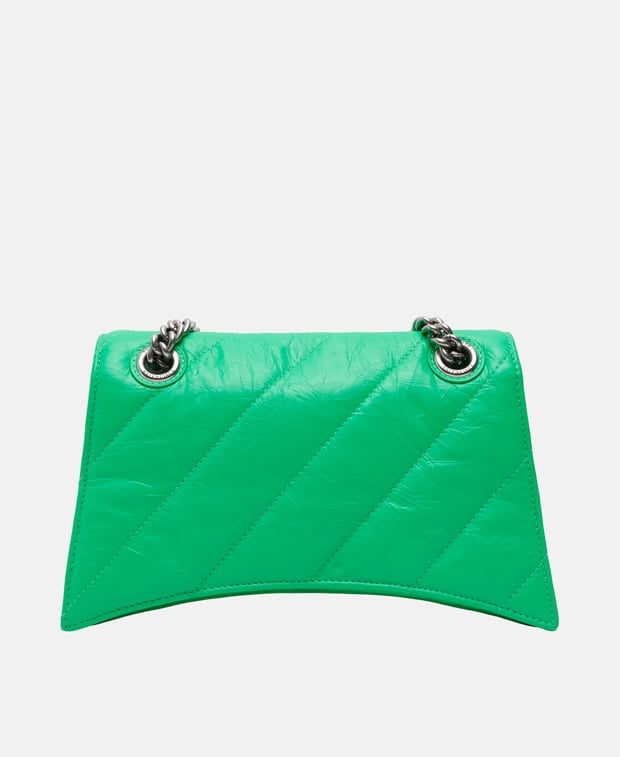 Balenciaga Crush Leather shoulder bag Green