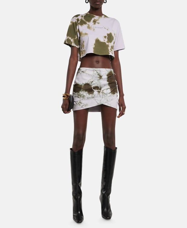 Off-White Leather mini-skirt Khaki