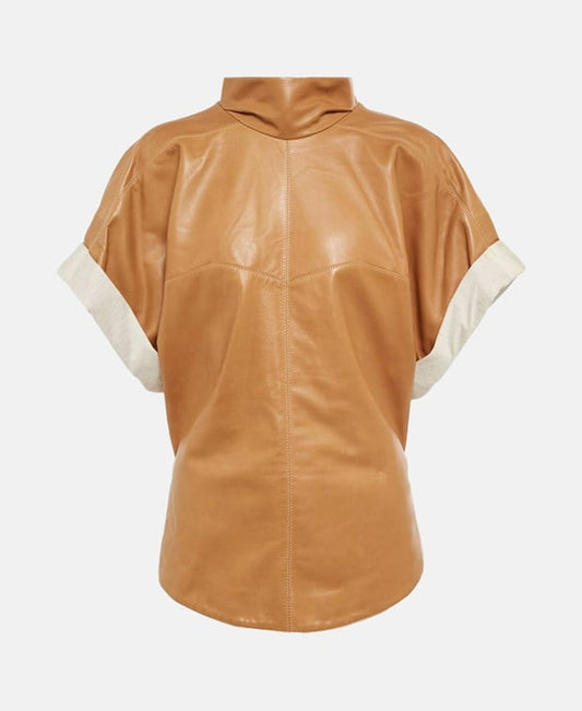 Isabel Marant Leather blouse Tan