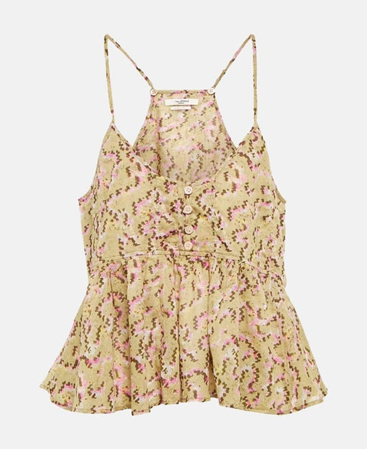 Marant Etoile Spaghetti-strap top Khaki