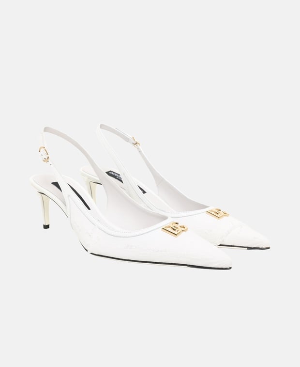 Dolce & Gabbana Lollo R 60 Slingback pumps White