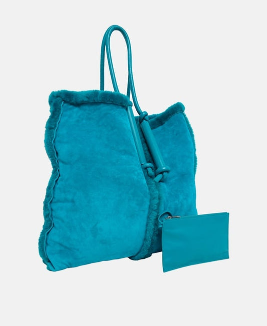 Bottega Veneta Reversible leather shopper Petrol