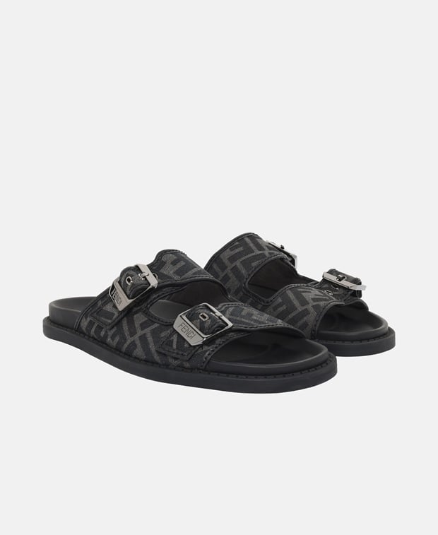 Fendi Grigio Sandals Black