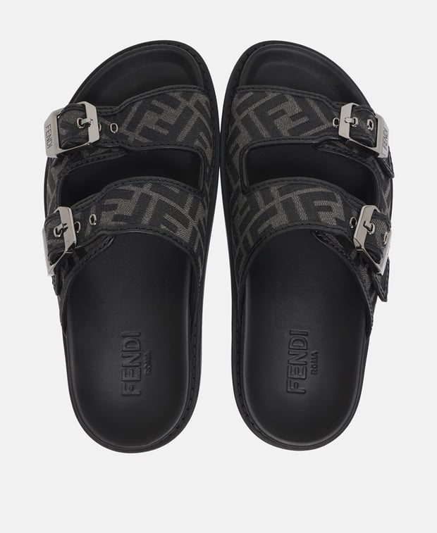 Fendi Grigio Sandals Black
