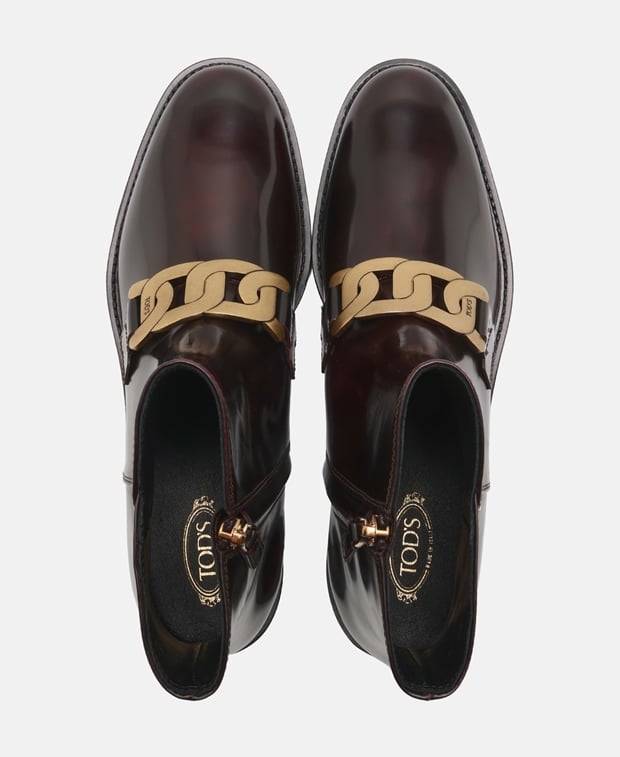 Tod's Gomma Tronchetto Catena Ankle boots Burgundy