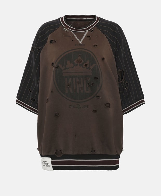 Dolce & Gabbana Short-sleeved sweatshirt Black Coffee