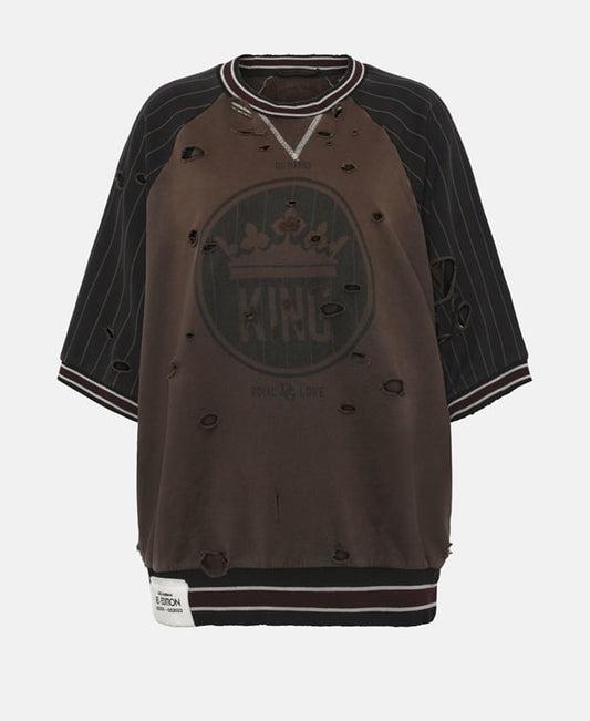 Dolce & Gabbana Short-sleeved sweatshirt Black Coffee