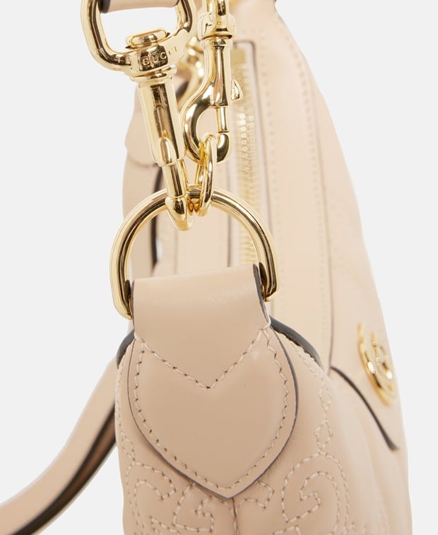 Gucci Lion Leather shoulder bag Beige