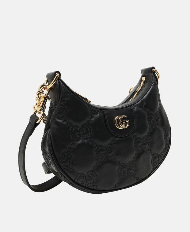 Gucci Lion Leather shoulder bag Black